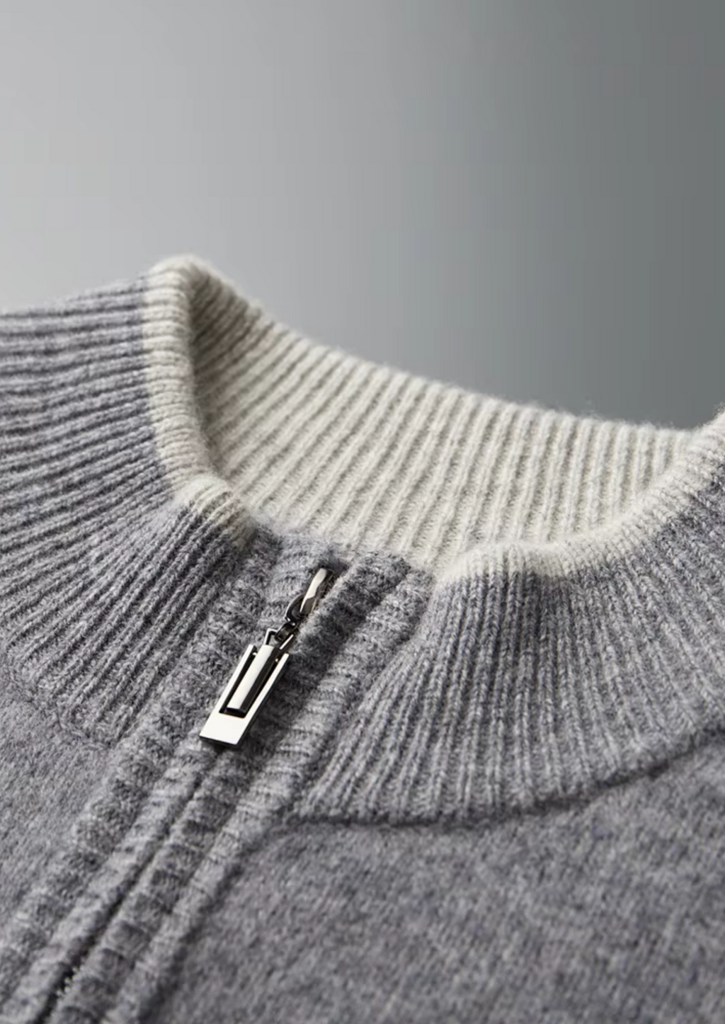 Miano® | CARDIGAN BISTEPIS À FERMETURE ÉCLAIR EN LAINE MÉRINOS