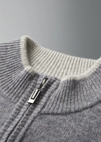 Miano® | CARDIGAN BISTEPIS À FERMETURE ÉCLAIR EN LAINE MÉRINOS