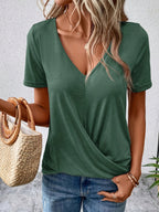 Miano® | Lianna™ - T-shirt à col en V avec ourlet twisté