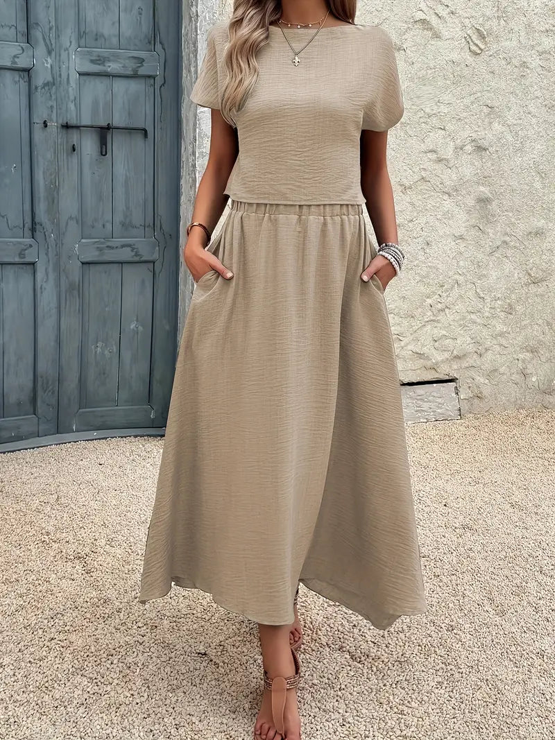 Miano® | Ensemble D'été Reina - Top &amp; Jupe En Lin