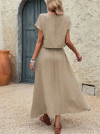 Miano® | Ensemble D'été Reina - Top &amp; Jupe En Lin