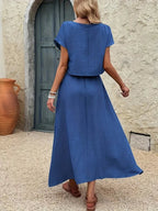 Miano® | Ensemble D'été Reina - Top &amp; Jupe En Lin