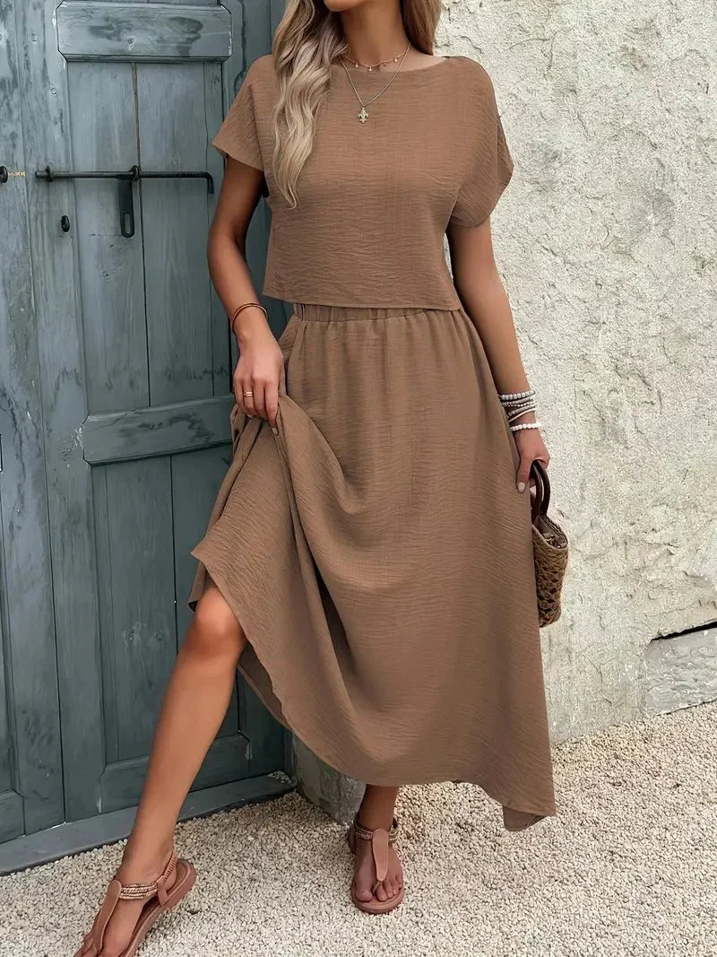 Miano® | Ensemble D'été Reina - Top &amp; Jupe En Lin