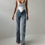 Miano® |  Jean Pearl pour femme – Taille haute et détails glamour