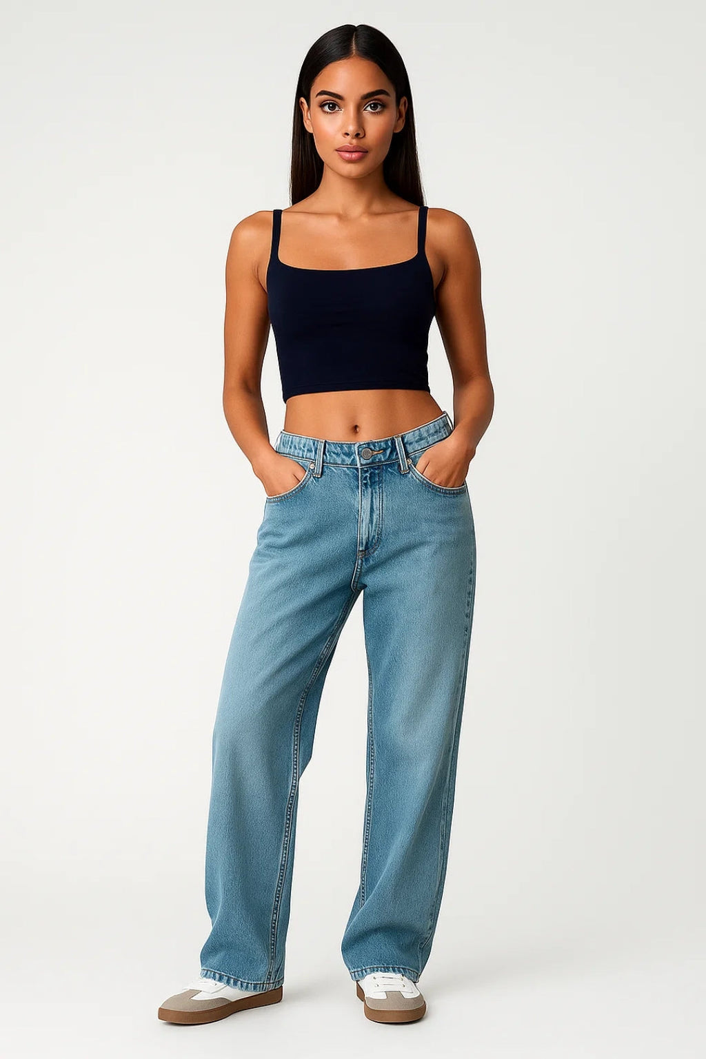 Miano® | Jeans Large à Taille Moyenne | Style Décontracté et Relaxé