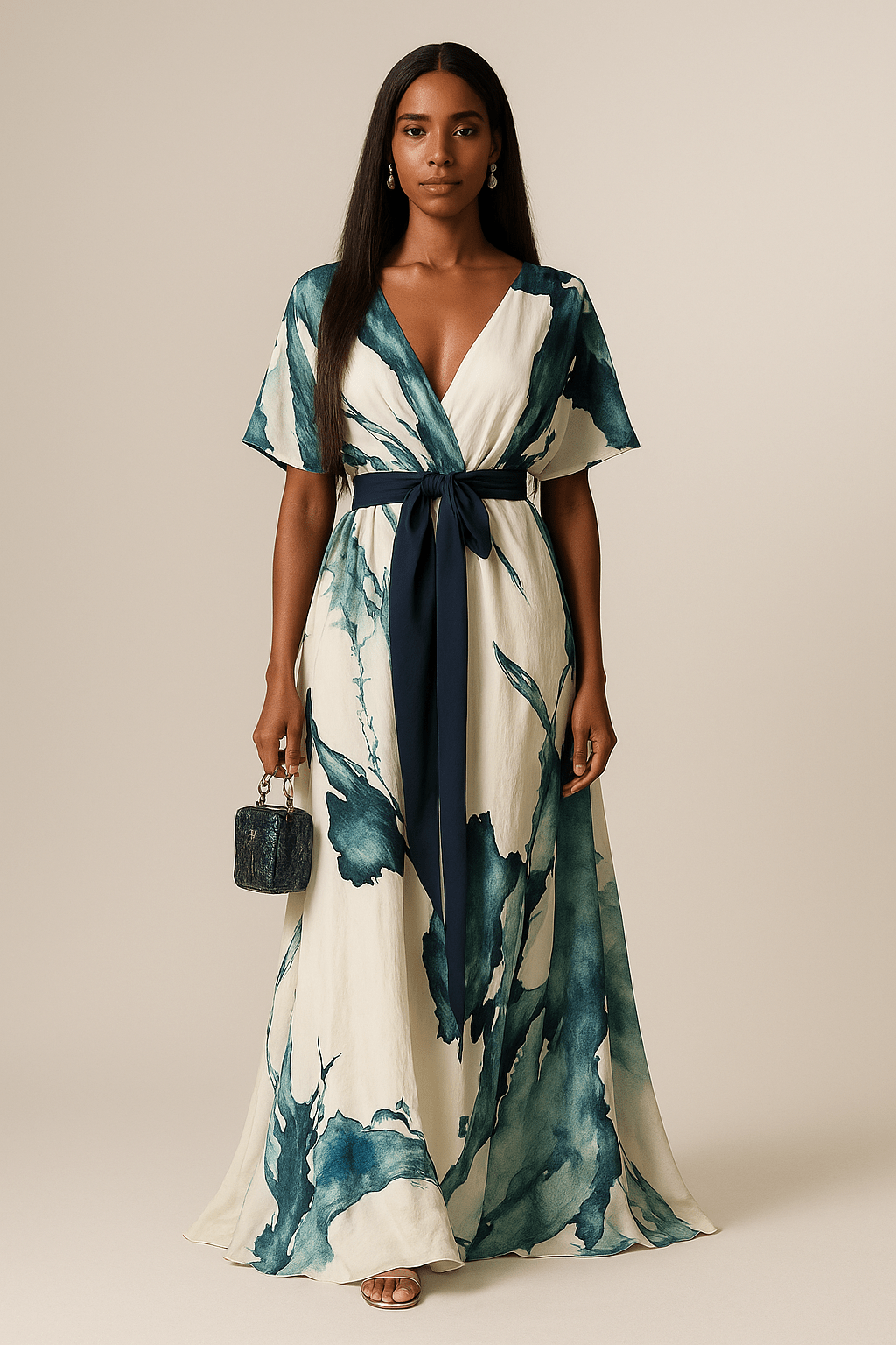 Miano® | Robe ample with aquarelle print