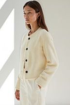 Miano® | Court dress in plain bouclée with contrasting boutons